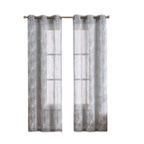 Set of Two 96" Silver Boho Embroidered Window Panels - Homeroots - Flyclothing LLC