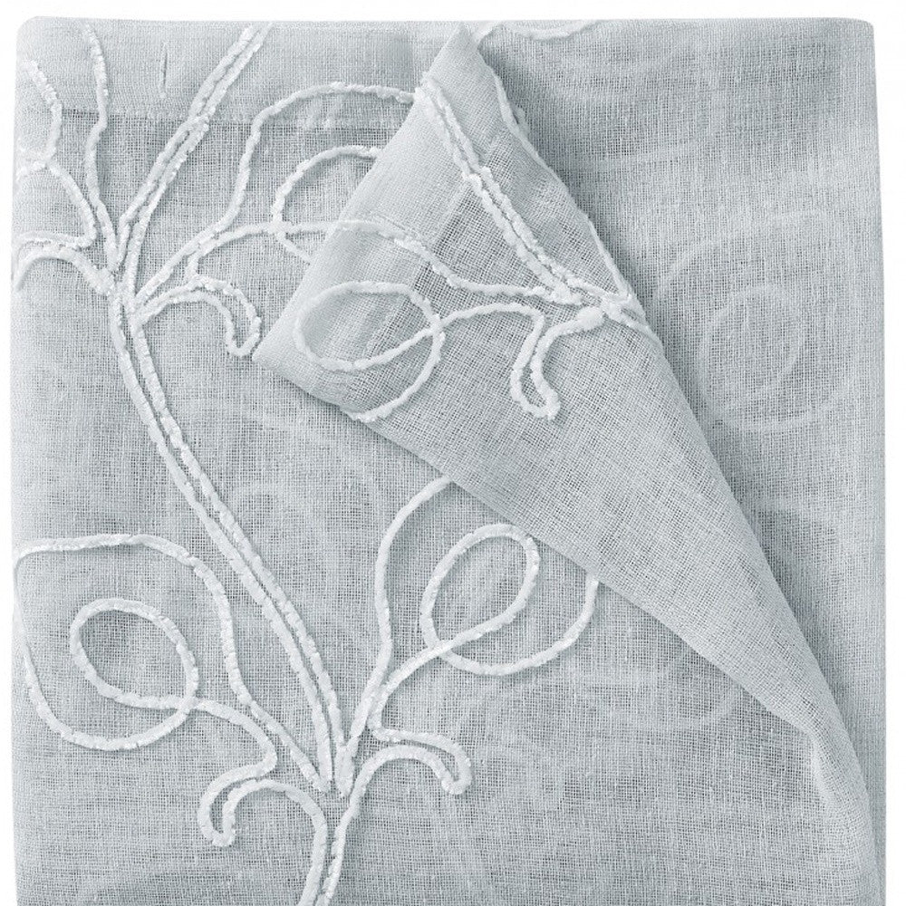 Set of Two 96" Silver Boho Embroidered Window Panels - Homeroots - Flyclothing LLC