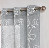 Set of Two 96" Silver Boho Embroidered Window Panels - Homeroots - Flyclothing LLC