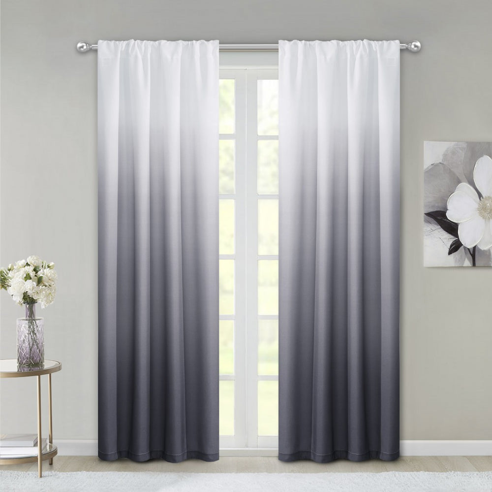 Set of Two 84" Black Ombre Shades Window Panels - Homeroots - Flyclothing LLC