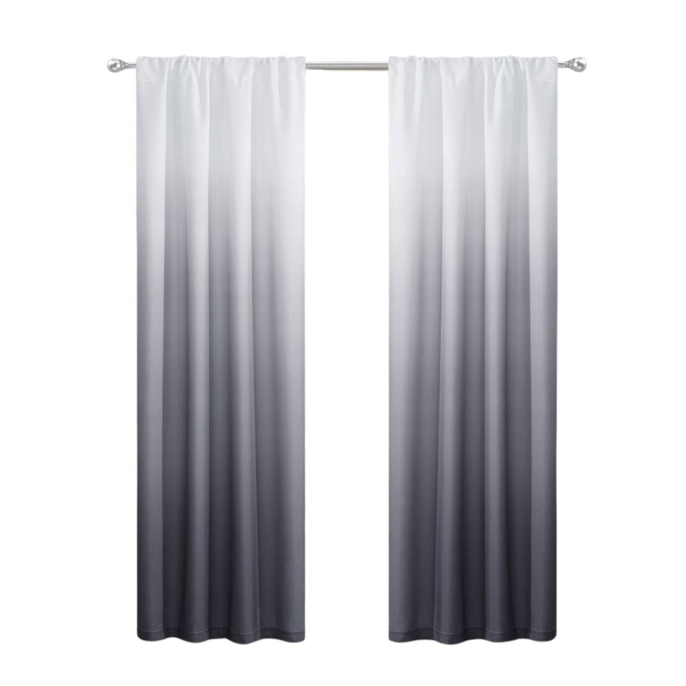 Set of Two 84" Black Ombre Shades Window Panels - Homeroots - Flyclothing LLC