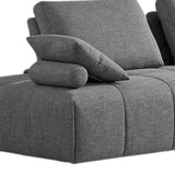 Gray Polyester Modular L Shaped Two Piece Sofa and Chaise Sectional And Toss Pillows - Homeroots - Flyclothing LLC