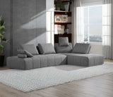 Gray Polyester Modular L Shaped Two Piece Sofa and Chaise Sectional And Toss Pillows - Homeroots - Flyclothing LLC