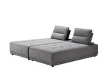 Gray 100% Polyester Stationary L Shaped Two Piece Sofa And Chaise - Homeroots - Flyclothing LLC