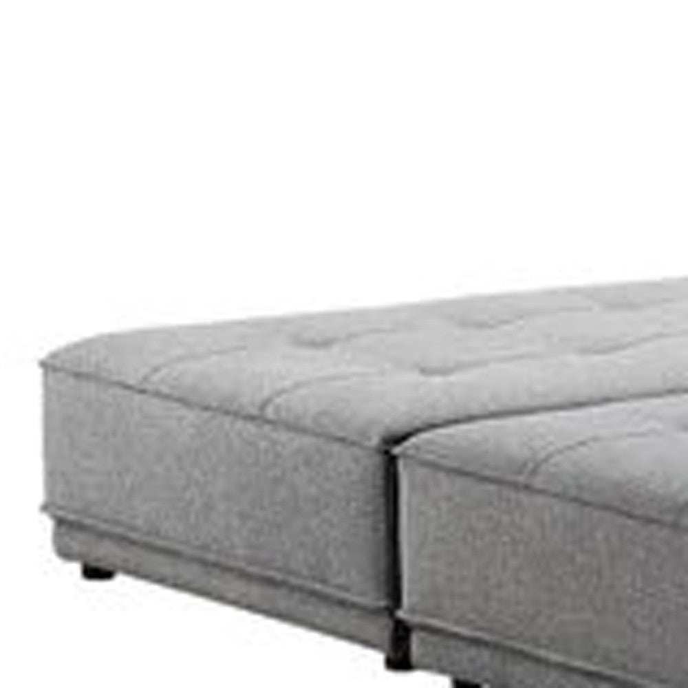 Gray 100% Polyester Stationary L Shaped Two Piece Sofa And Chaise - Homeroots - Flyclothing LLC