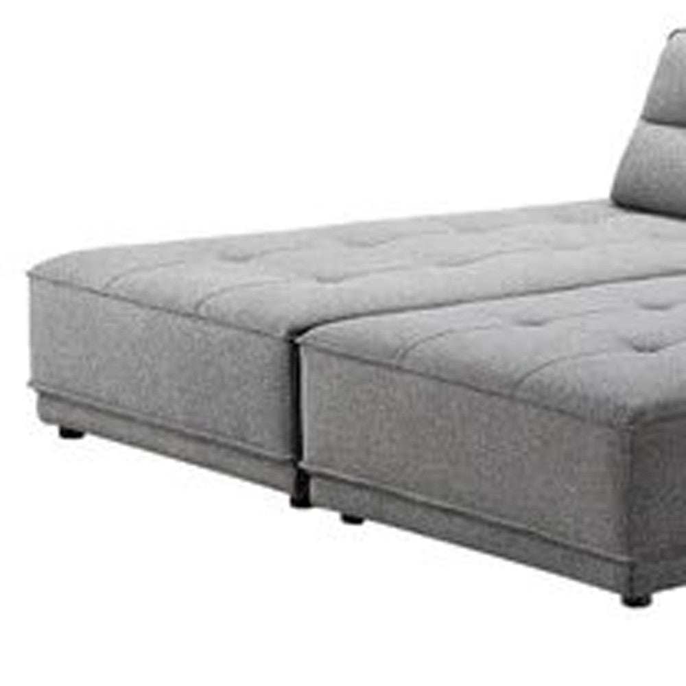 Gray 100% Polyester Stationary L Shaped Two Piece Sofa And Chaise - Homeroots - Flyclothing LLC