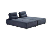 Blue 100% Polyester Stationary L Shaped Two Piece Sofa And Chaise - Homeroots - Flyclothing LLC