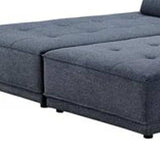 Blue 100% Polyester Stationary L Shaped Two Piece Sofa And Chaise - Homeroots - Flyclothing LLC