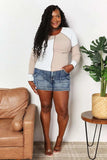 Double Take Color Block Exposed Seam Top - Trendsi - Flyclothing LLC