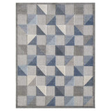 2' X 4' Blue And Gray Geometric Stain Resistant Indoor Outdoor Area Rug - Homeroots - Flyclothing LLC