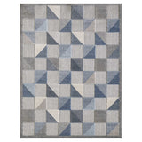 3' X 5' Blue And Gray Geometric Stain Resistant Indoor Outdoor Area Rug - Homeroots - Flyclothing LLC