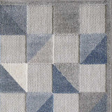 3' X 5' Blue And Gray Geometric Stain Resistant Indoor Outdoor Area Rug - Homeroots - Flyclothing LLC