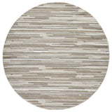 8' Round Gray Round Abstract Stain Resistant Indoor Outdoor Area Rug - Homeroots - Flyclothing LLC