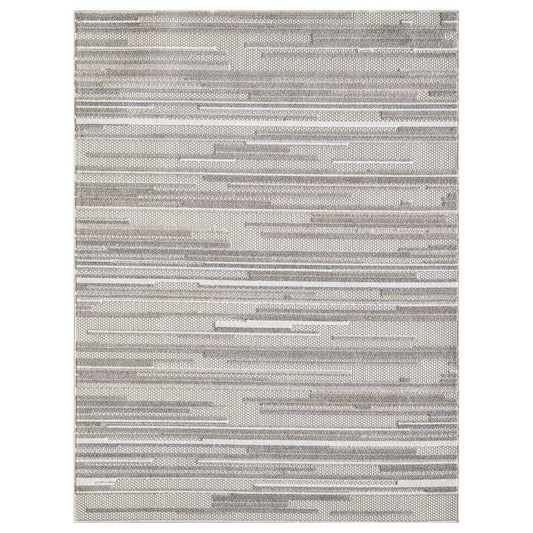 8' X 10' Gray Abstract Stain Resistant Indoor Outdoor Area Rug - Homeroots - Flyclothing LLC