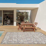 2' X 4' Gray And Ivory Southwestern Stain Resistant Indoor Outdoor Area Rug - Homeroots - Flyclothing LLC