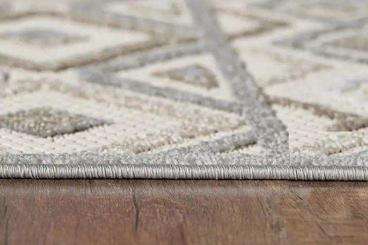 3' X 5' Gray and Ivory Southwestern Stain Resistant Indoor Outdoor Area Rug - Homeroots - Flyclothing LLC