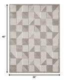 2' X 4' Gray Geometric Stain Resistant Indoor Outdoor Area Rug - Homeroots - Flyclothing LLC