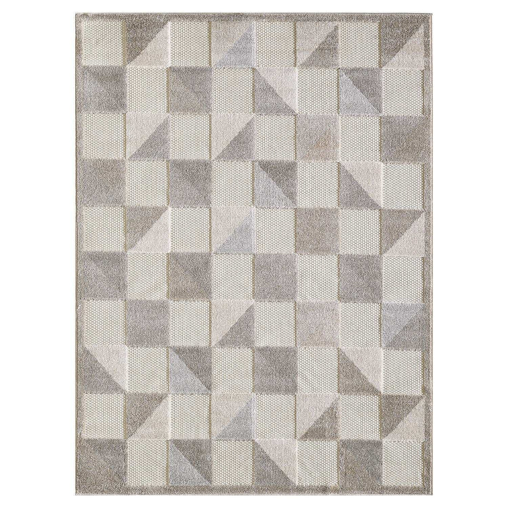 5' X 7' Gray Geometric Stain Resistant Indoor Outdoor Area Rug - Homeroots - Flyclothing LLC