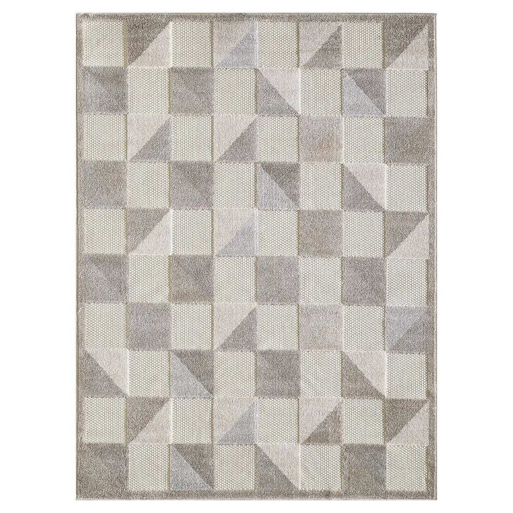 7' X 9' Gray Geometric Stain Resistant Indoor Outdoor Area Rug - Homeroots - Flyclothing LLC