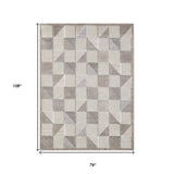 7' X 9' Gray Geometric Stain Resistant Indoor Outdoor Area Rug - Homeroots - Flyclothing LLC