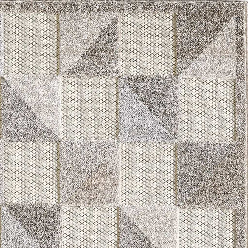 7' X 9' Gray Geometric Stain Resistant Indoor Outdoor Area Rug - Homeroots - Flyclothing LLC