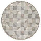 8' Round Gray Round Geometric Stain Resistant Indoor Outdoor Area Rug - Homeroots - Flyclothing LLC
