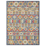 2' X 4' Ivory And Blue Southwestern Stain Resistant Indoor Outdoor Area Rug - Homeroots - Flyclothing LLC