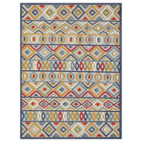 8' X 10' Ivory And Blue Southwestern Stain Resistant Indoor Outdoor Area Rug - Homeroots - Flyclothing LLC