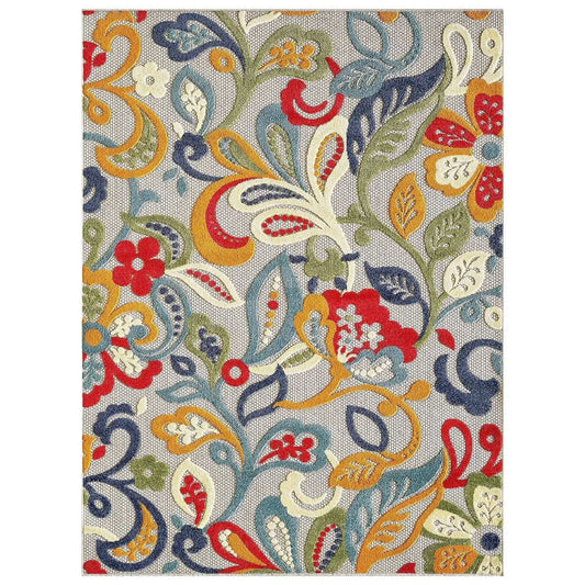 5’ X 7’ Multi Jacobean Floral Indoor Outdoor Area Rug - Homeroots - Flyclothing LLC