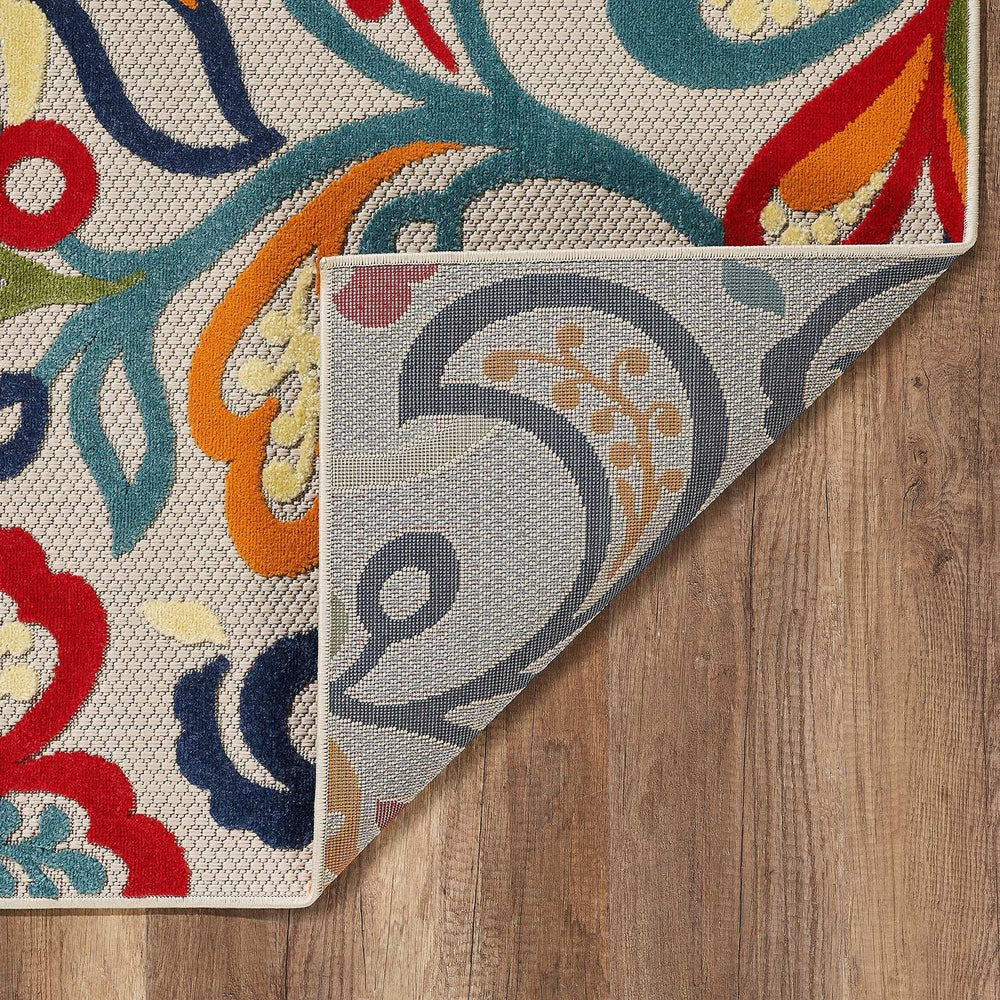 5’ X 7’ Multi Jacobean Floral Indoor Outdoor Area Rug - Homeroots - Flyclothing LLC