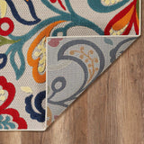 5’ X 7’ Multi Jacobean Floral Indoor Outdoor Area Rug - Homeroots - Flyclothing LLC