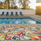 5’ X 7’ Multi Jacobean Floral Indoor Outdoor Area Rug - Homeroots - Flyclothing LLC