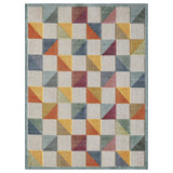 5' X 7' Orange And Ivory Geometric Stain Resistant Indoor Outdoor Area Rug - Homeroots - Flyclothing LLC
