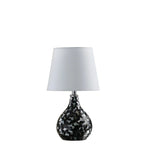 12" Black Table Lamp With White Globe Shade - Homeroots