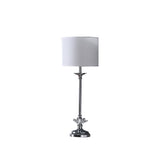 26" Silver Metal Table Lamp With White Globe Shade - Homeroots - Flyclothing LLC