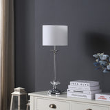 26" Silver Metal Table Lamp With White Globe Shade - Homeroots - Flyclothing LLC