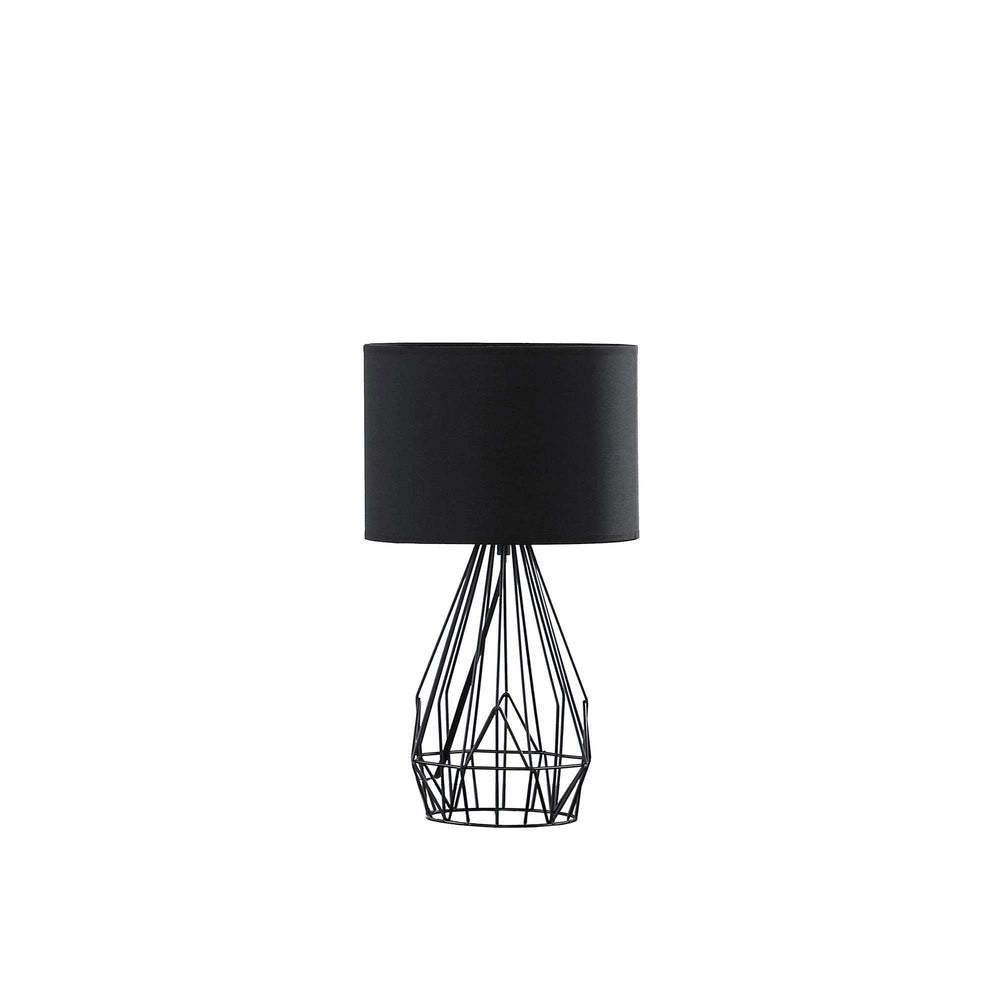 18” Asymmetric Black Cage Metal Table Lamp - Homeroots - Flyclothing LLC