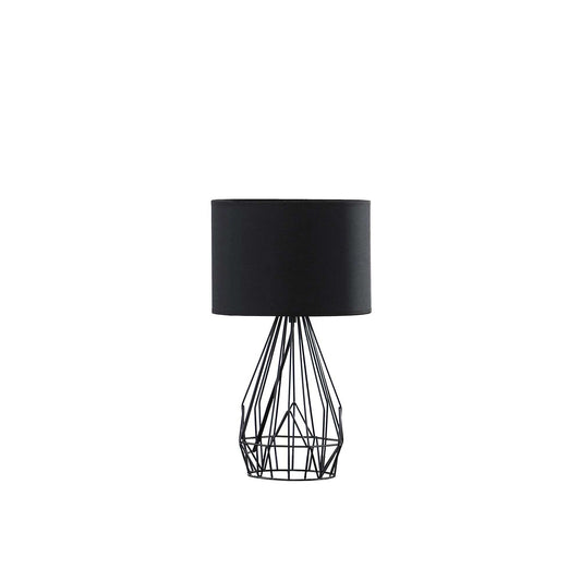 18” Asymmetric Black Cage Metal Table Lamp - Homeroots - Flyclothing LLC