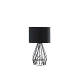 18” Asymmetric Black Cage Metal Table Lamp - Homeroots - Flyclothing LLC