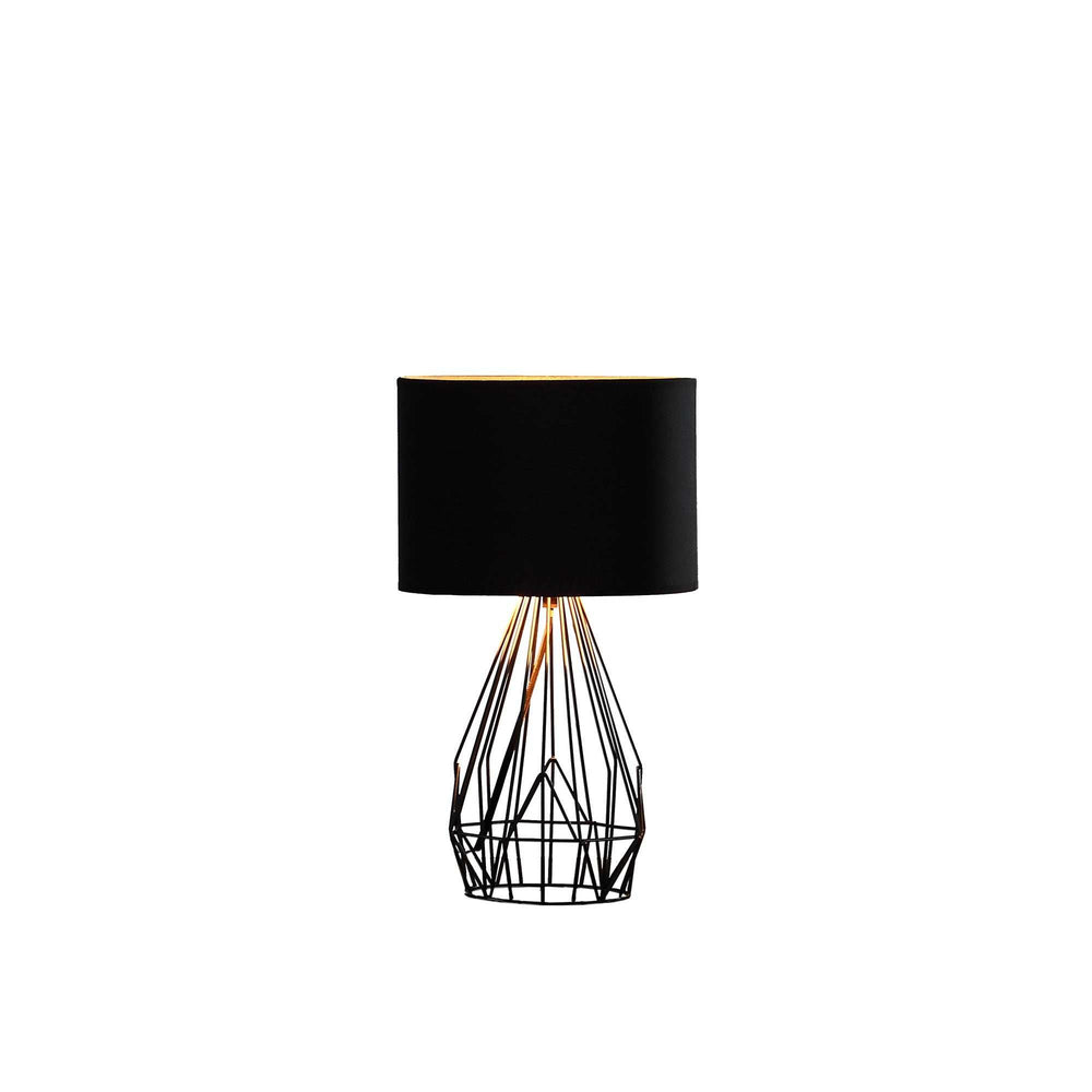 18” Asymmetric Black Cage Metal Table Lamp - Homeroots - Flyclothing LLC