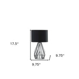 18” Asymmetric Black Cage Metal Table Lamp - Homeroots - Flyclothing LLC