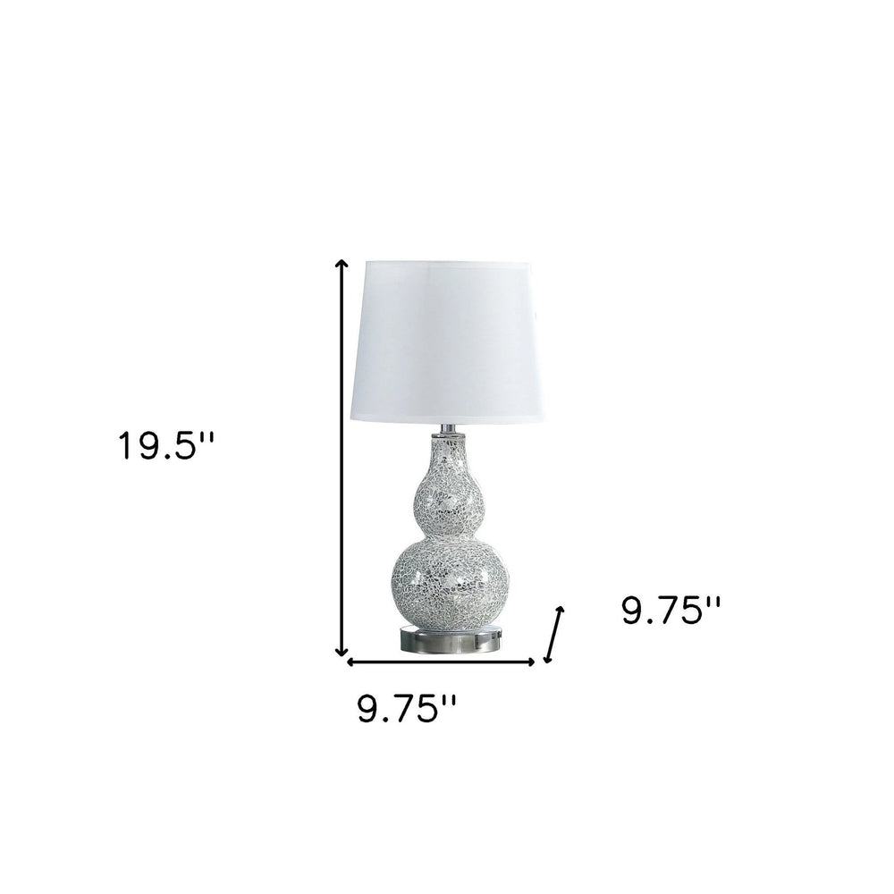 20" White Table Lamp With White Globe Shade - Homeroots