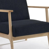 31" Black and Natural Oak Low Seat Modern Armchair - Homeroots