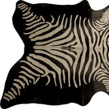6' X 7' Off White And Black Zebra Print Genuine Cowhide Area Rug - Homeroots - Flyclothing LLC