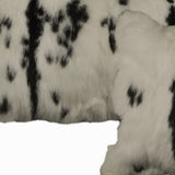 Set Of Two 12" X 20" Black And White Rabbit Zippered Natural Fur Animal Print Throw Pillows - Homeroots - Flyclothing LLC