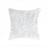 Set Of Two 18" White Rabbit Zippered Natural Fur Throw Pillows - Homeroots - Flyclothing LLC