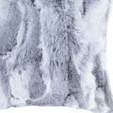 Set Of Two 18" Grey Rabbit Natural Fur Throw Pillows - Homeroots - Flyclothing LLC