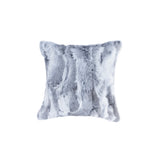 Set Of Two 18" Grey Rabbit Natural Fur Throw Pillows - Homeroots - Flyclothing LLC