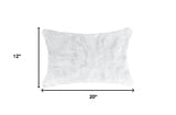 Set Of Two 12" X 20" White Rabbit Natural Fur Throw Pillows - Homeroots - Flyclothing LLC