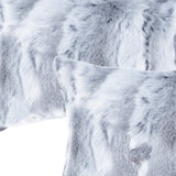 Set of Two 12" X 20" Gray Rabbit Natural Fur Throw Pillow - Homeroots - Flyclothing LLC